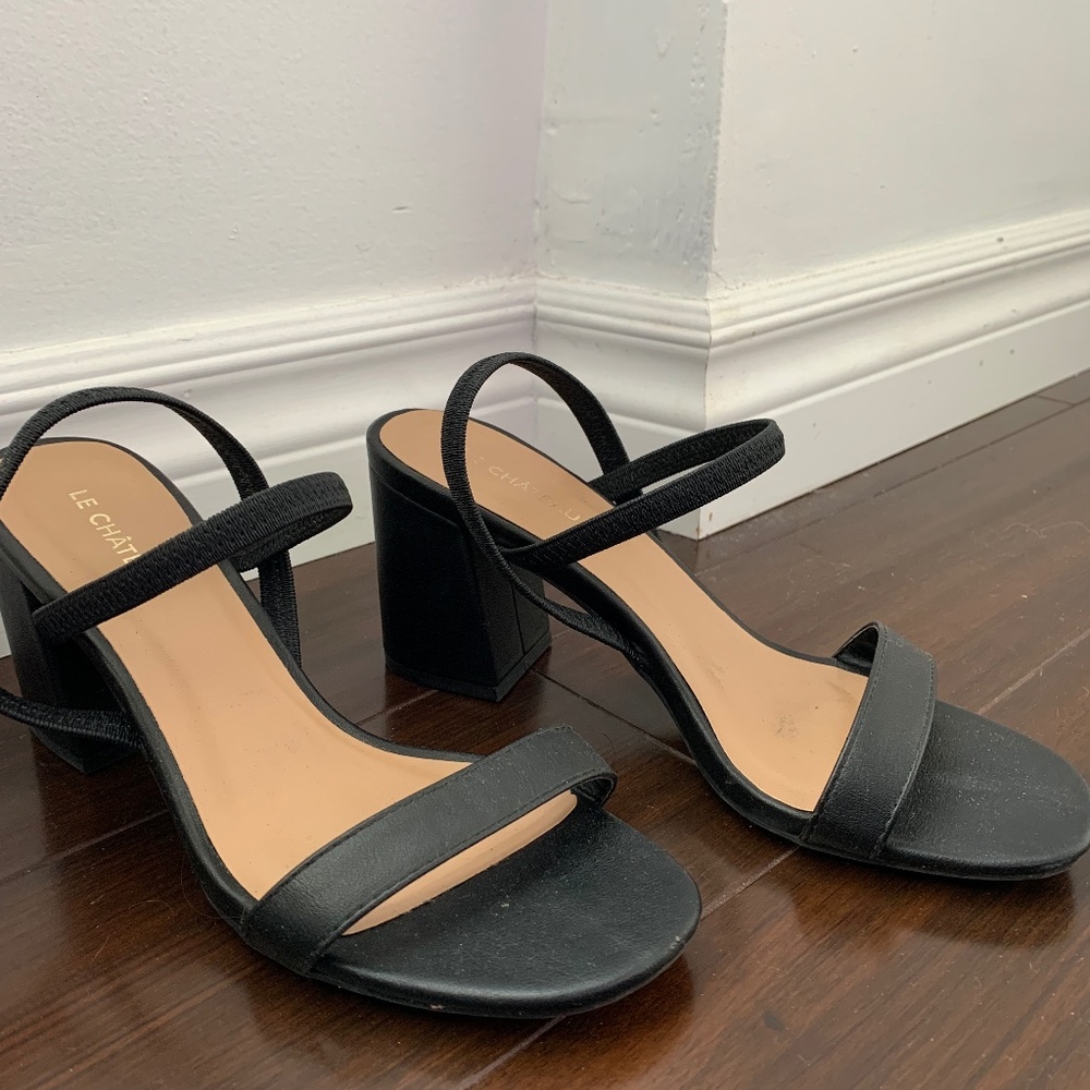 Le Chateau Ankle Strap Block Sandals